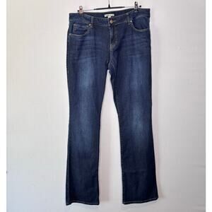 Y2K CAbi Flare Denim Jeans Size 14 Mid‎ Rise Dark Wash Stretch Womens Classic
